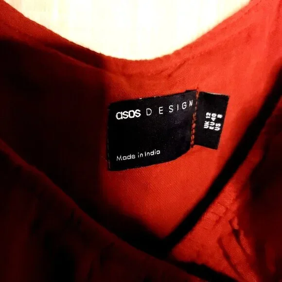 Asos Rusty Red Gauzy Sleeveless Wrap Maxi Dress 12 - Picture 6 of 7